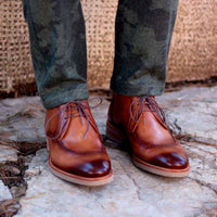 PERFORATED LEATHER CHUKKA BOOT